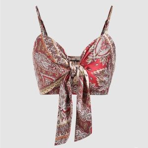 Cider Boho Paisley matching set in red - XS